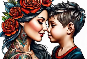 Mother and son tattoo idea