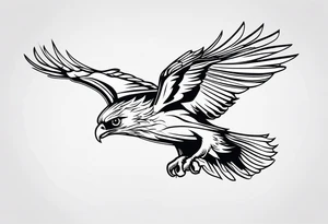 hawk diving tattoo idea