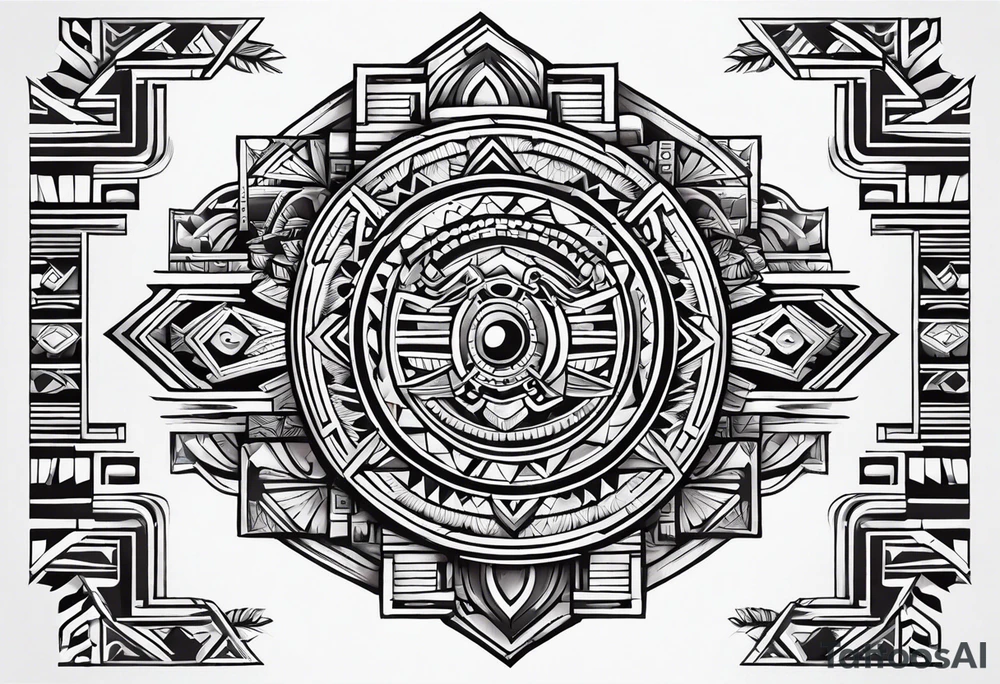 Simple Aztec tribal for left shoulder tattoo idea