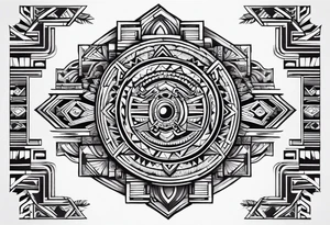 Simple Aztec tribal for left shoulder tattoo idea