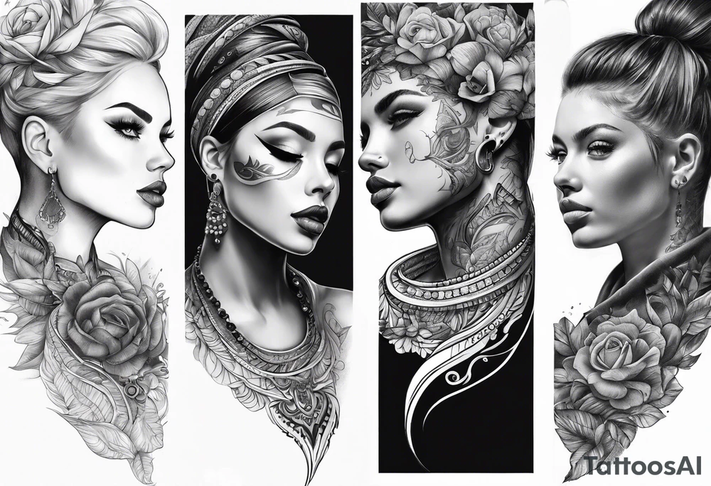 neck sleeve tattoo idea