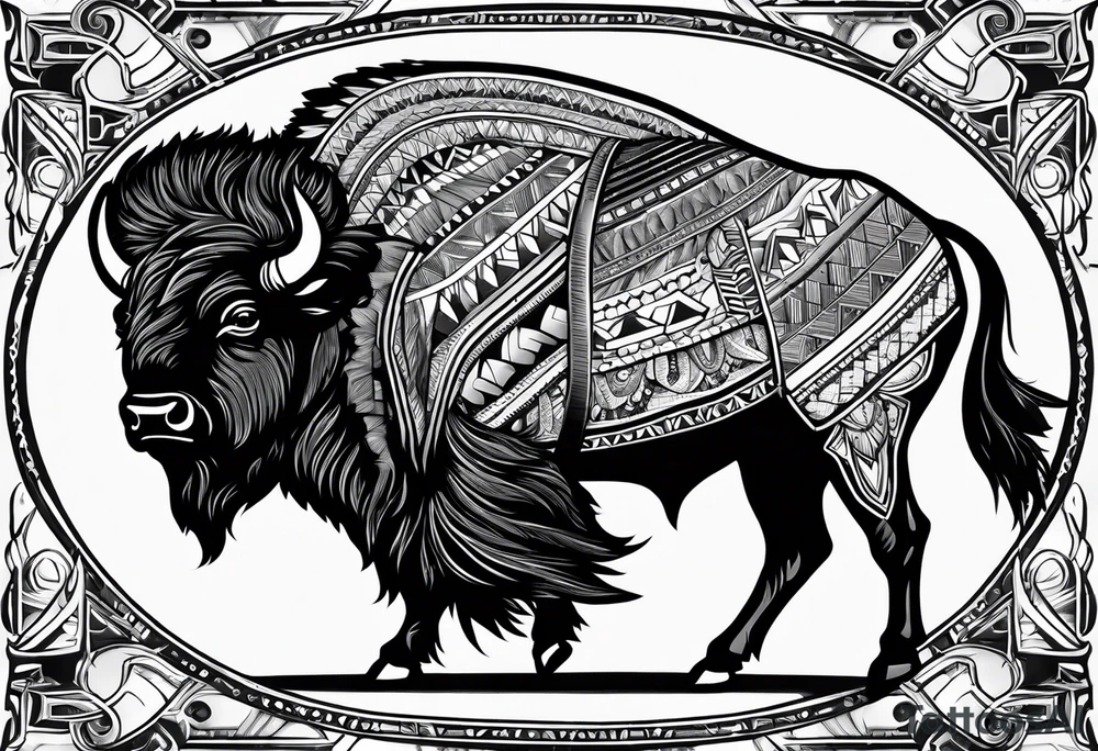 Bison, Seminole Indian themed tattoo idea