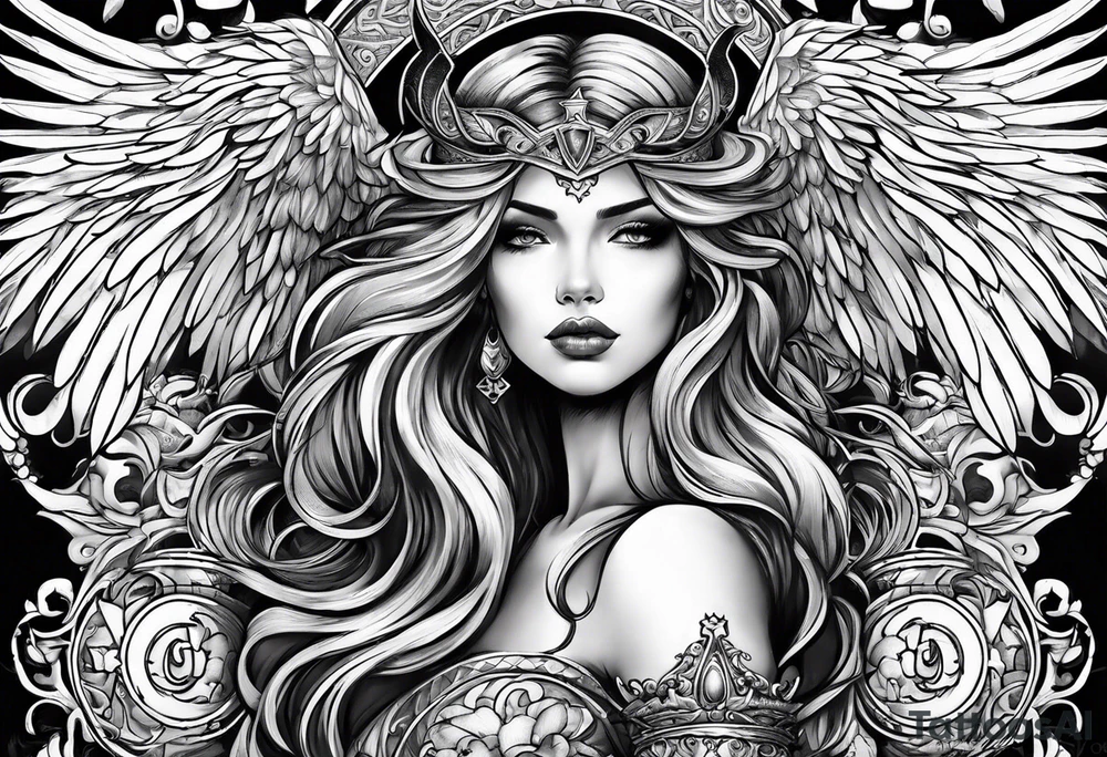 devilish angel tattoo idea