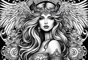 devilish angel tattoo idea