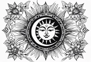 Sun and moon tattoo idea