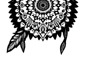spiritual feathers indian mandala shaman rune tattoo idea