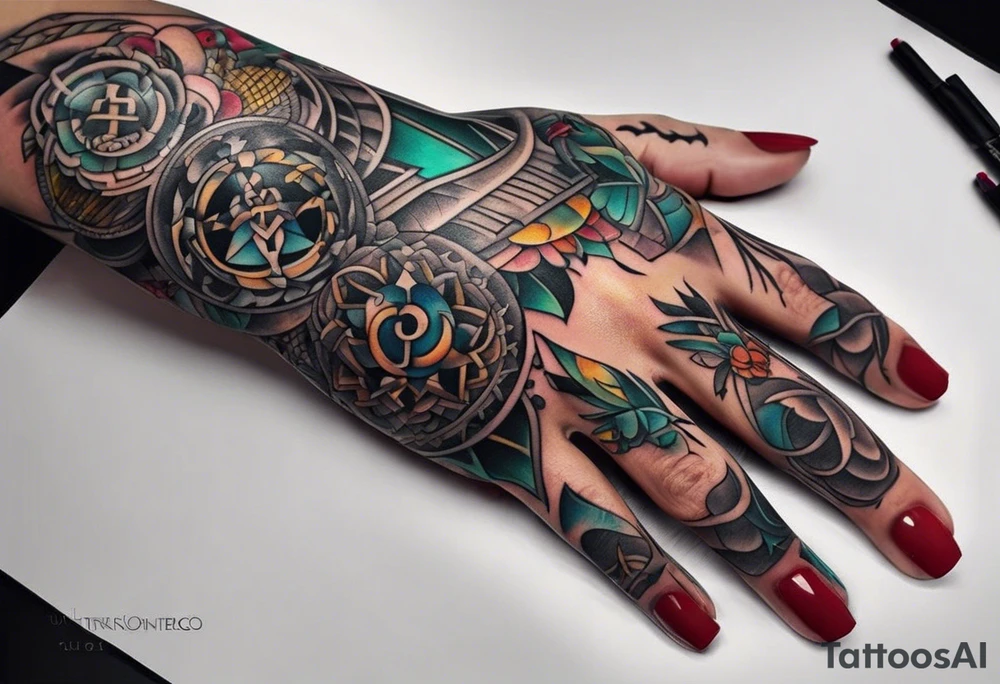 Cyber hand tattoo idea