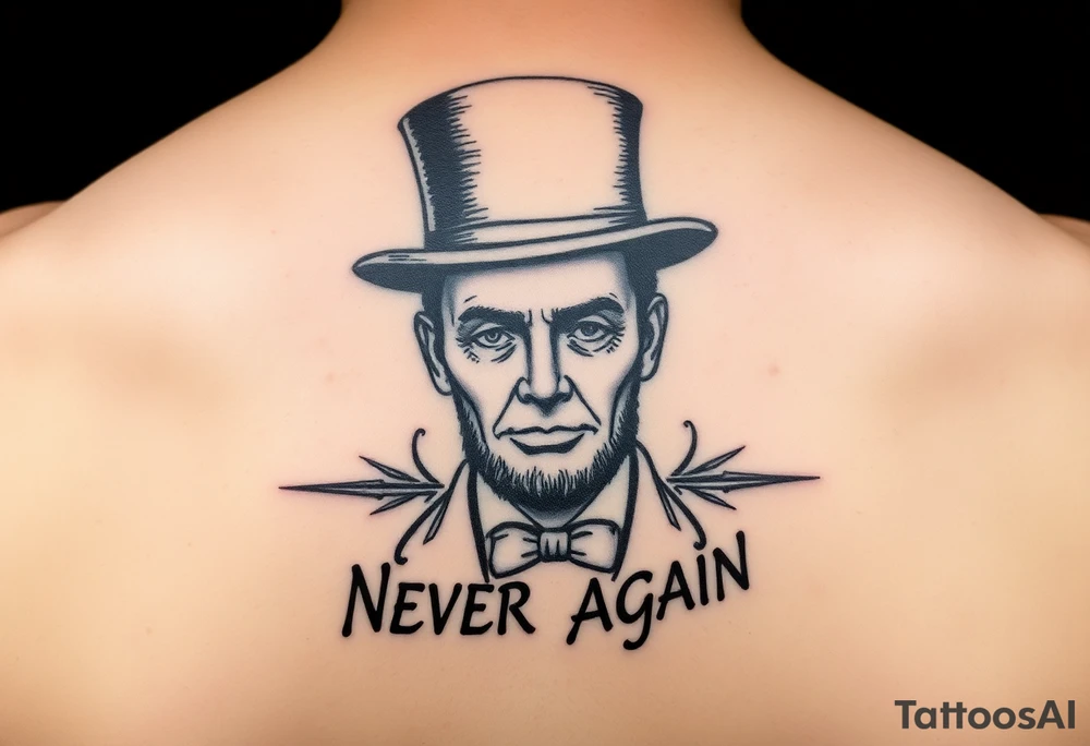 X files never again combined with a Lincoln top hat tattoo idea