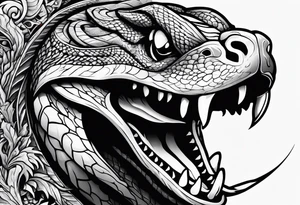 snake biting into vein tattoo idea