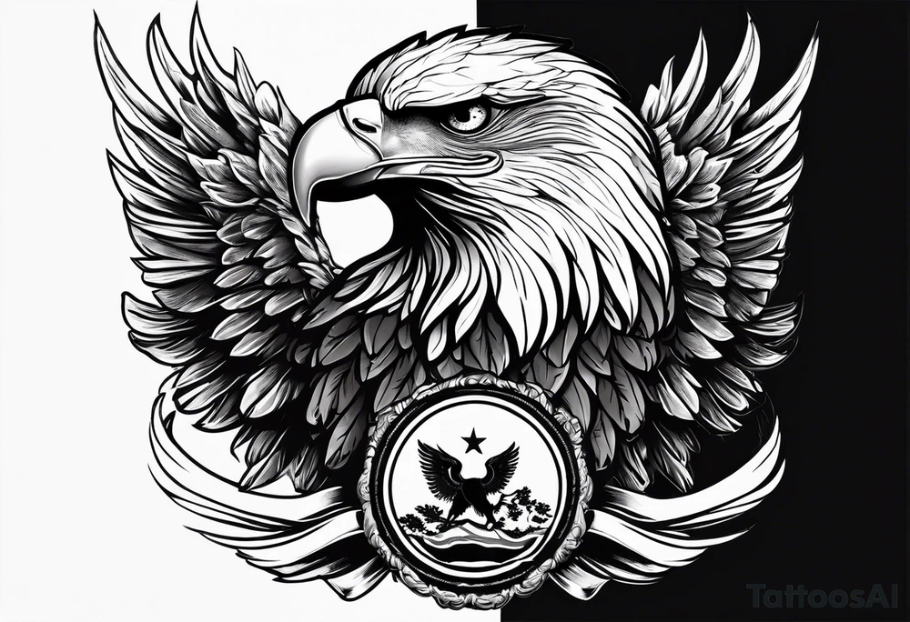 Two eagle holding albanian flag tattoo idea