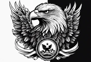 Two eagle holding albanian flag tattoo idea