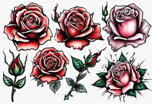 the top of a rose that is bleeding tattoo idea