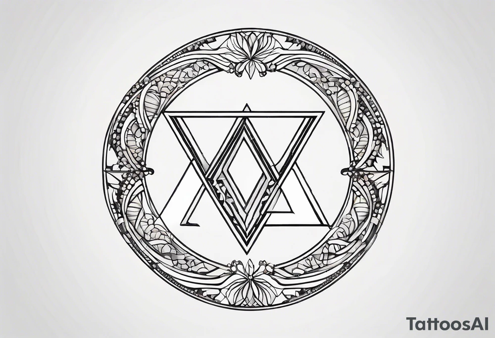 letter delta inside a circle, subtle, girly, simplistic tattoo idea