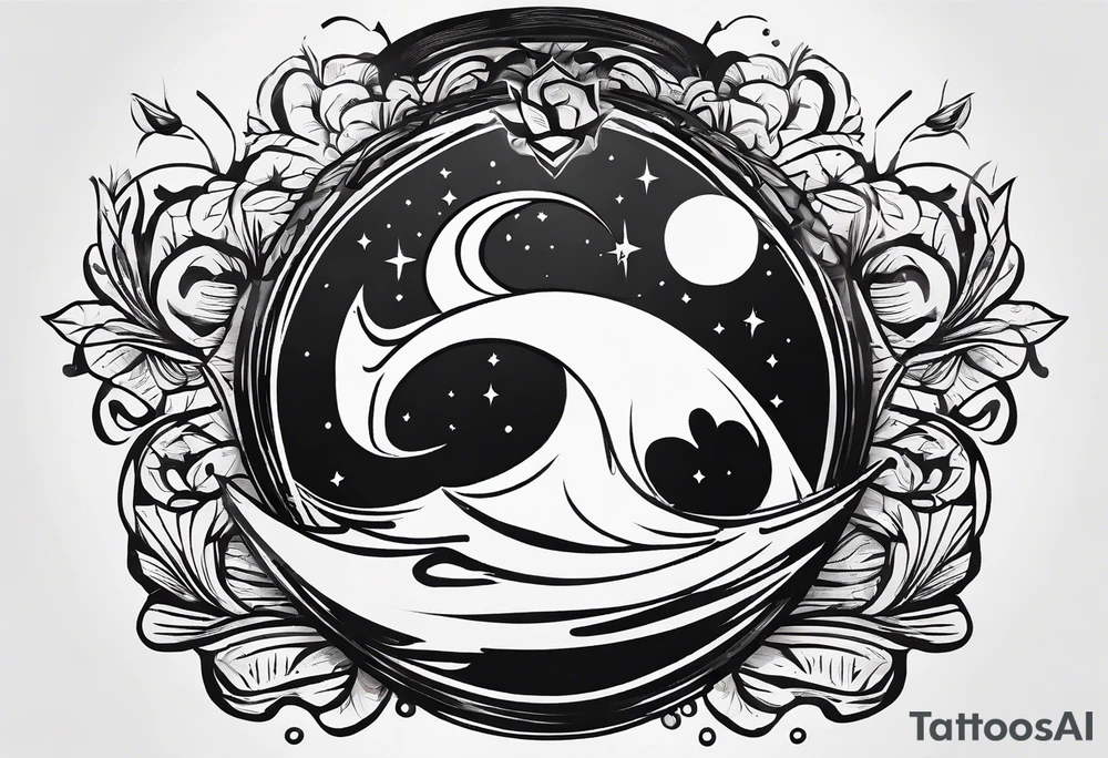 A minimal-styled tattoo design that represents the concept of living a life is happiness. tattoo idea