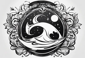 A minimal-styled tattoo design that represents the concept of living a life is happiness. tattoo idea