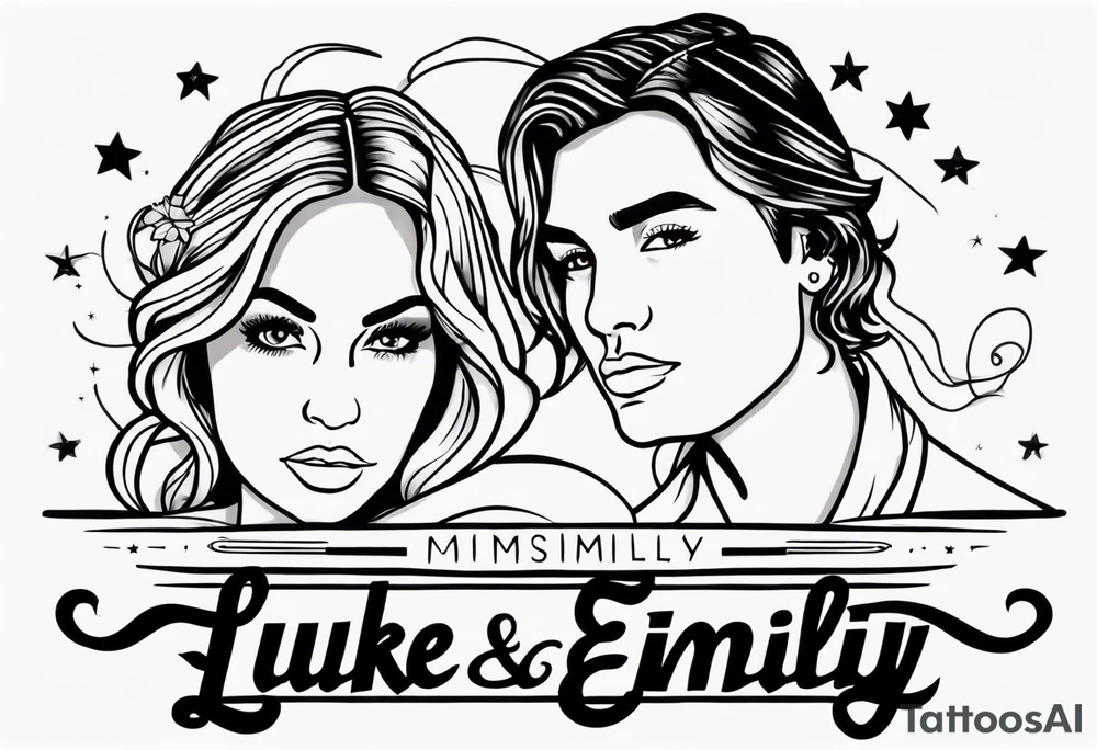 Names Luke & Emily tattoo idea