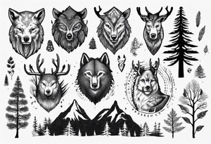 Nordic, forest, living in present, muscular tattoo idea