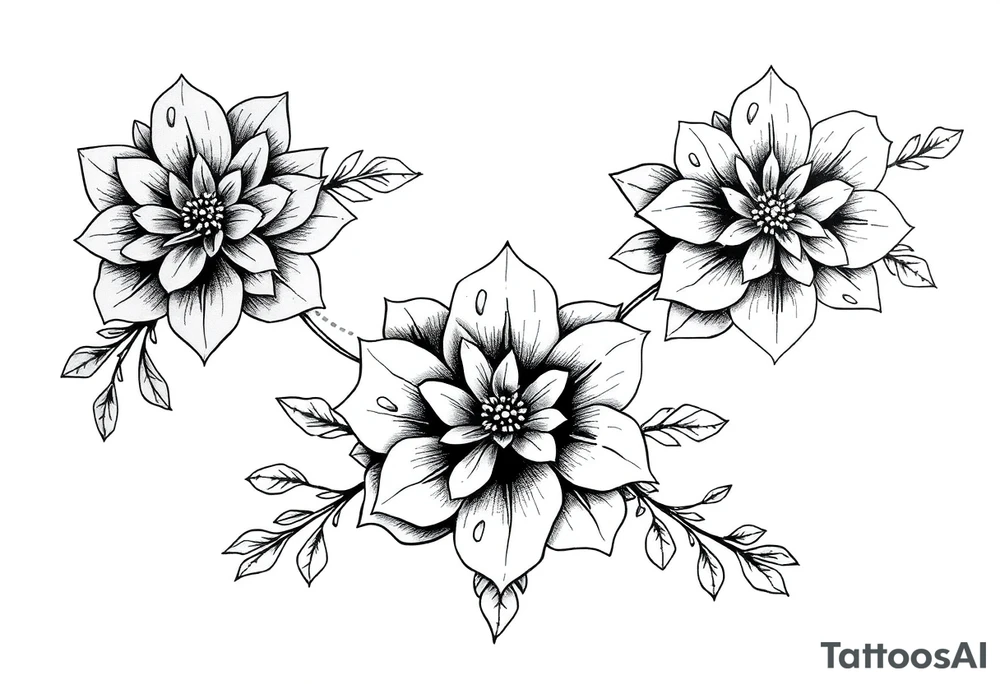 ornaments of flowers tattoo idea