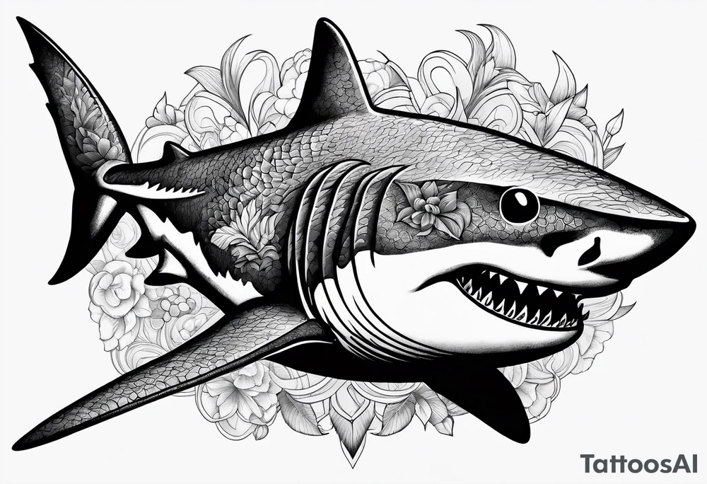 shark head tattoo idea