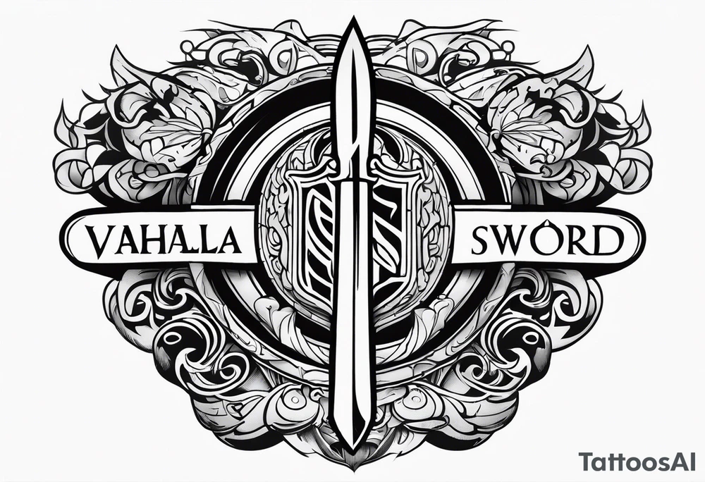 Valhalla sword shield tattoo idea