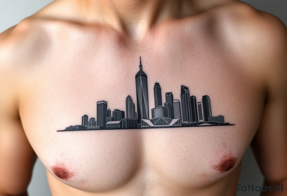 Houston texas skyline real tattoo idea