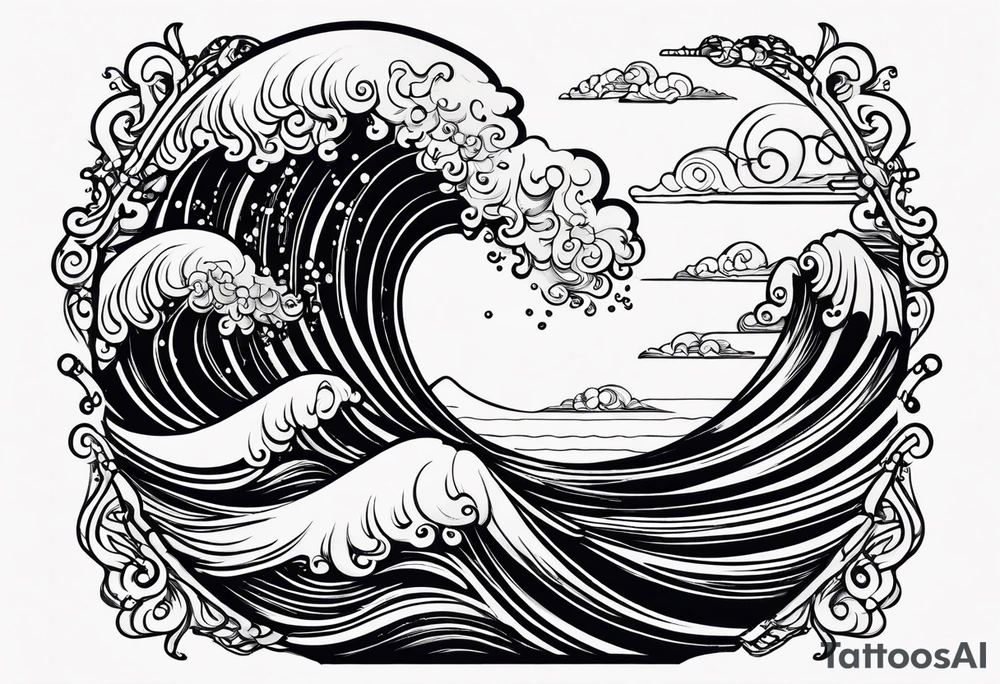 "come what may" written 
in waves tattoo idea