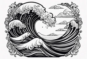 "come what may" written 
in waves tattoo idea