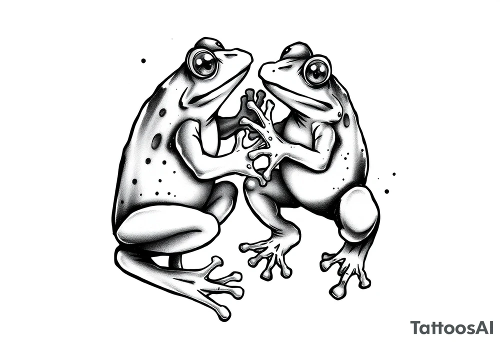 frog fight tattoo idea