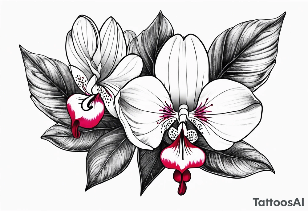 asian bleeding heart flower tattoo idea