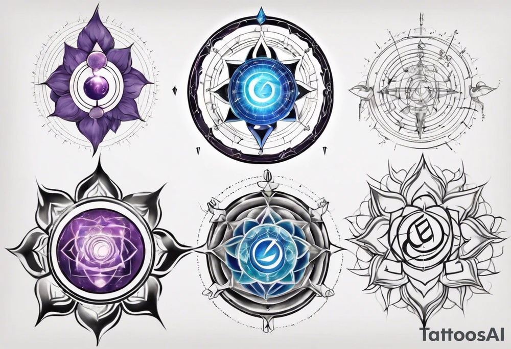 Energy chakra in alignment with music tattoo idea