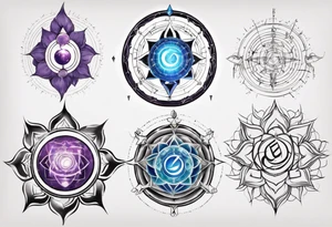 Energy chakra in alignment with music tattoo idea