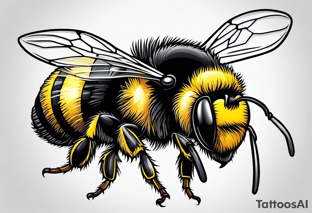 Cute bumble bee tattoo idea