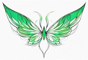 Green fairy wing tattoo idea