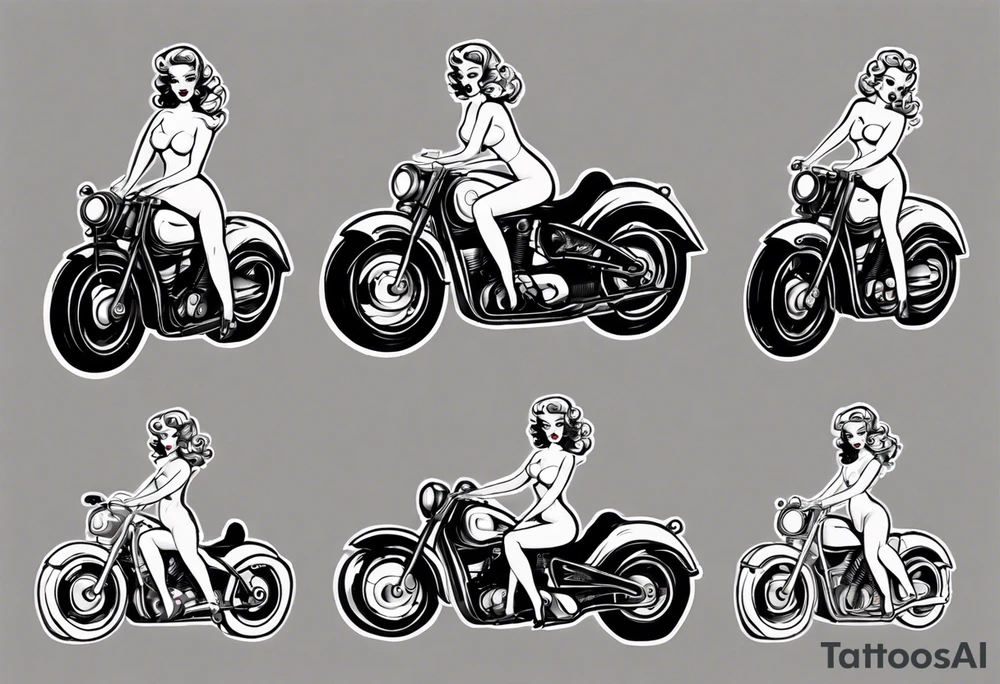 pinup doll on a motorcycle tattoo idea