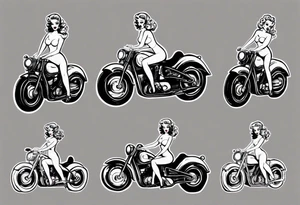 pinup doll on a motorcycle tattoo idea