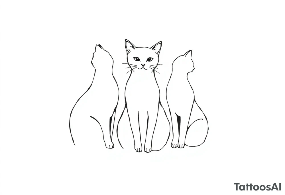 three cats tattoo idea