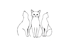 three cats tattoo idea