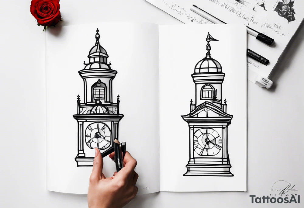 Zwei Rosen Leuchtturm tattoo idea
