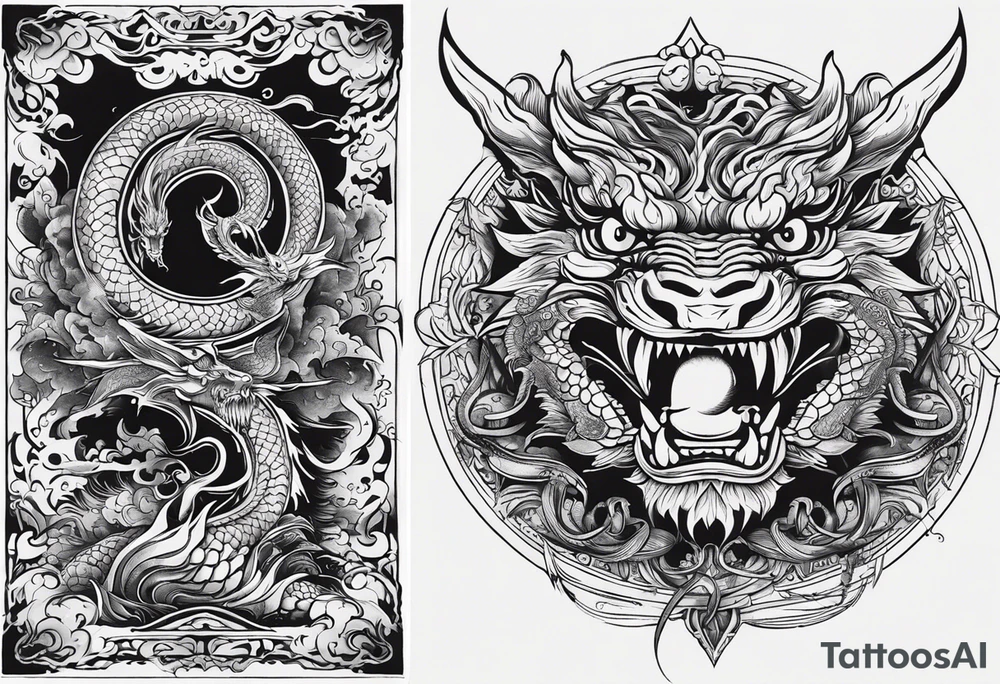 combine this into prompt for AI tatoo generator - power of birth date: which is 18 of April, 1988 year of dragon. it should demonstrate сonfidence and determination, spiritual strength and growth tattoo idea