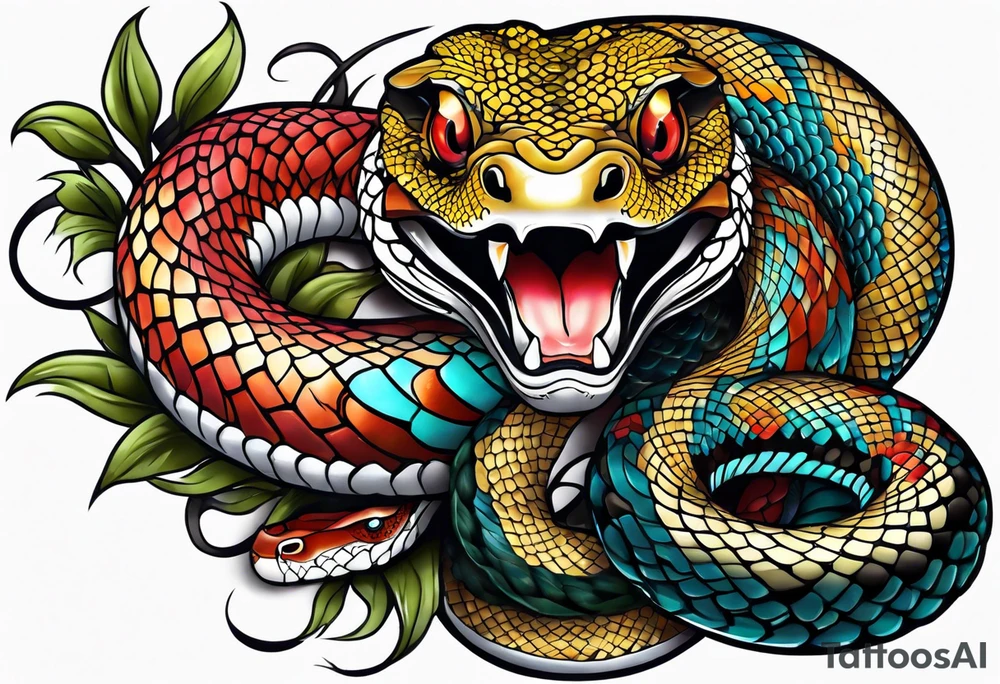 Half sleeve snake tattoo idea