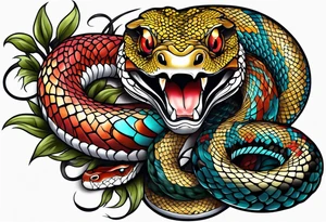 Half sleeve snake tattoo idea