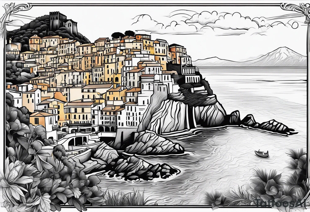 Outline of the Calabria map tattoo idea