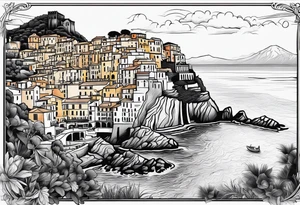 Outline of the Calabria map tattoo idea
