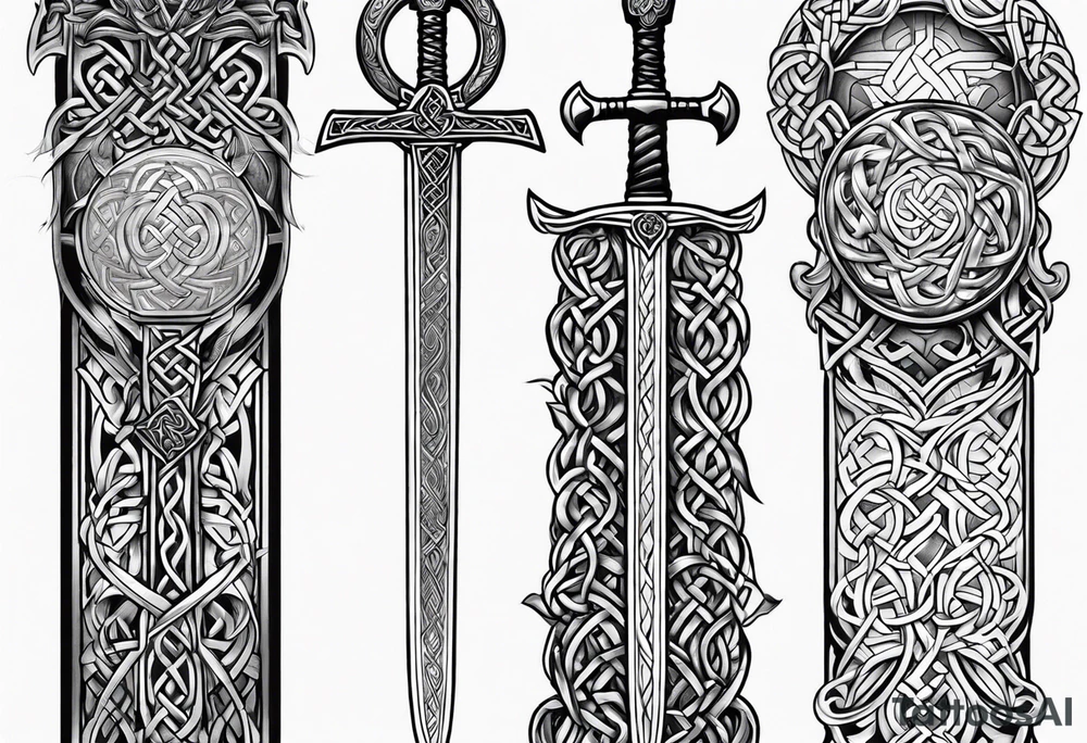 celtic mythology sword tattoo idea