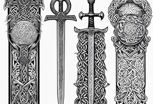 celtic mythology sword tattoo idea