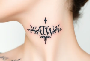 ATW initials inside a human bite mark tattoo idea