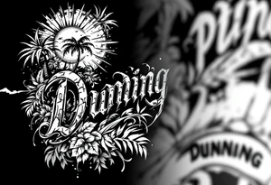 Dunning, Jungle theme with palm trees,taino symbols,philipino sun, tattoo idea