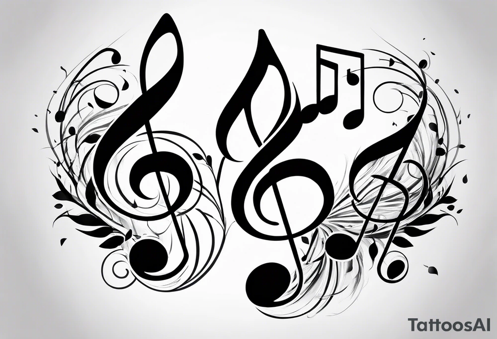 3 music notes nothing else tattoo idea