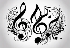 3 music notes nothing else tattoo idea