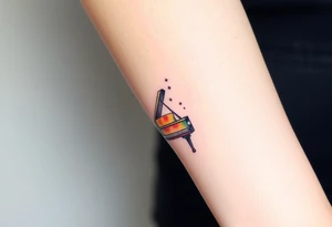 Grand piano under stars tattoo idea